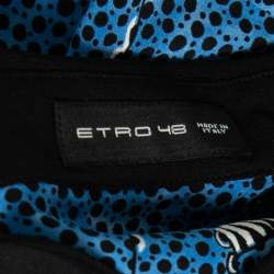 مملوكة مسبقًا Etro Blue Printed Silk Button Front Shirt L