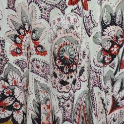 Pre Owned Etro Multicolor Paisley Print Silk Handkerchief Tiered Skirt M