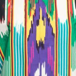 مملوكة مسبقًا Etro Multicolor Printed Cotton Tie-Up Detail Blouse L