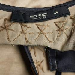 Pre Owned توب إيترو ساتان بيج مزخرف بلا أكمام مقاس متوسط (ميديوم)