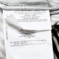 Pre Owned Etro Monochrome Striped Velvet Blouse M