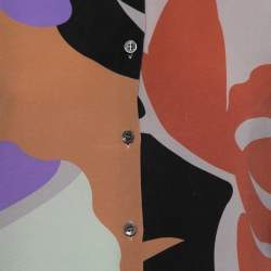 Pre Owned قميص إيترو حرير كريب مطبوع متعدد ال ألوان بأزرار أمامية مقاس كبير - لارج