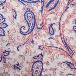 Pre Owned Etro White Printed Cotton Long Sleeve Shirt L