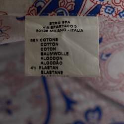 Pre Owned Etro White Printed Cotton Long Sleeve Shirt L