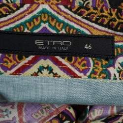 Pre Owned Etro Mustard Yellow Printed Cotton Long Sleeve Shirt L