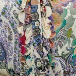 Pre Owned Etro Cream Printed Jersey Shirt Dress S
