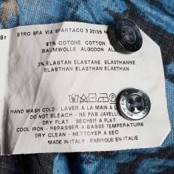 مملوكة مسبقًا قميص إيترو قطن أسود مطبوع مقاس كبير جدًا - إكس لارج