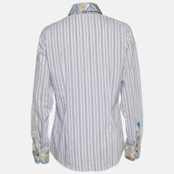 Pre Owned Etro Multicolour Striped Cotton Shirt L