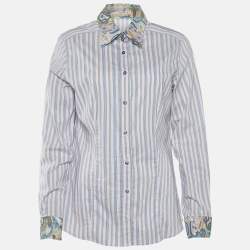 Pre Owned Etro Multicolour Striped Cotton Shirt L