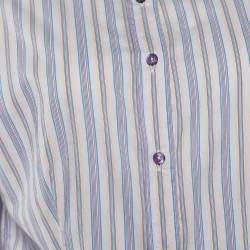 Pre Owned Etro Multicolour Striped Cotton Shirt L
