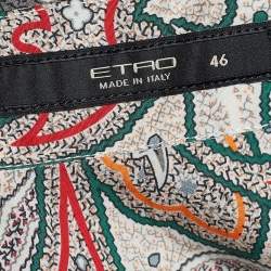 مملوكة مسبقًا Etro Multicolor Printed Cotton Button Front Shirt L