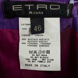 Pre Owned Etro Purple Silk Fit & Flared Maxi Skirt L