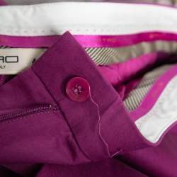 Pre Owned Etro Pink Cotton Straight Fit Pants M