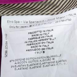 Pre Owned Etro Pink Cotton Straight Fit Pants M