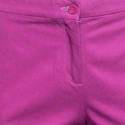 Pre Owned Etro Pink Cotton Straight Fit Pants M
