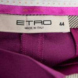 Pre Owned Etro Pink Cotton Straight Fit Pants M
