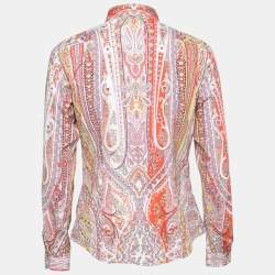 مملوكة مسبقًا قميص إيترو قطن بيزلي  متعدد الألوان بأزرار أمامية مقاس متوسط - ميديوم