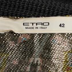 Pre Owned Etro Multicolor Lurex Detail Paisley Print Sleeveless Blouse M