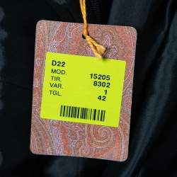 Pre Owned Etro Black Wool Blend Ruffle Hem Pencil Skirt M