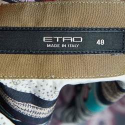 Pre Owned Etro Multicolor Paisley Print Stretch Cotton Button Front Shirt L