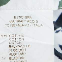 Pre Owned Etro White Floral Print Stretch Cotton Button Front Shirt L