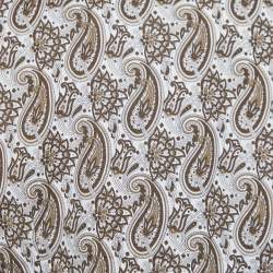 Pre Owned Etro Brown & White Paisley Print Stretch Cotton Shirt M