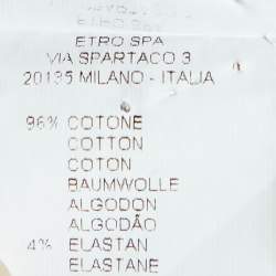 Pre Owned Etro Brown & White Paisley Print Stretch Cotton Shirt M