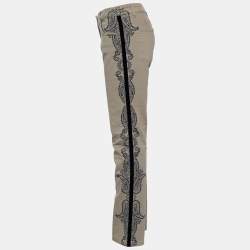 Etro Dark Beige Pigment Dyed Paisley Print Jeans L