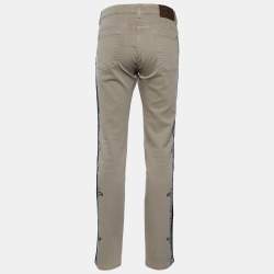 Etro Dark Beige Pigment Dyed Paisley Print Jeans L