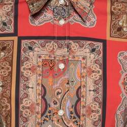 Pre Owned Etro Multicolor Paisley Print Cotton Button Front Shirt M