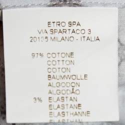 Pre Owned قميص إيترو قطن ستريتش رصاصي نقشة كاليدوسكوب أزرار أمامية مقاس متوسط