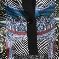 Pre Owned Etro Multicolor Printed Silk Satin Single Breasted Blazer Jacket M