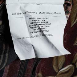 مملوكة مسبقًا Etro Maroon Floral Paisley Print Silk Tie Neck Blouse S