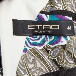 Pre Owned Etro Multicolor Floral Print Crepe Embellished Maxi Dress L