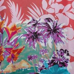 Pre Owned Etro Pink Floral Print Silk Polo Shirt L