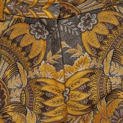 Pre Owned Etro Yellow Jacquard Trousers M