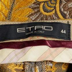 Pre Owned Etro Yellow Jacquard Trousers M