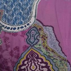 Etro Purple Paisley Printed Cotton Button Front Shirt M
