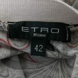 Pre Owned Etro Beige Paisley Print Wool Long-Sleeve Knit Sweater M  