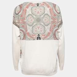 Pre Owned Etro Beige Paisley Print Wool Long-Sleeve Knit Sweater M  