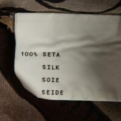 مملوكة مسبقًا Etro Multicolor Floral Printed Silk Belted Sheer Top M