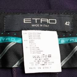 مملوكة مسبقًا Etro Purple Wool Blend Regular Fit  Trousers M