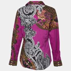 Etro Multicolor Printed Cotton Button Front Shirt L