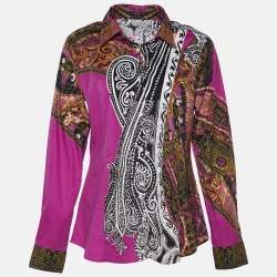 Etro Multicolor Printed Cotton Button Front Shirt L