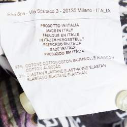 Etro Multicolor Printed Cotton Button Front Shirt L