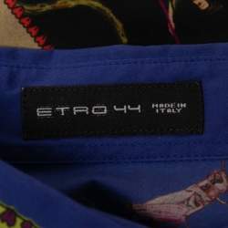 Pre Owned Etro Multicolor Paneled Printed Cotton Button Front Shirt M