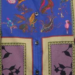 Pre Owned Etro Multicolor Paneled Printed Cotton Button Front Shirt M