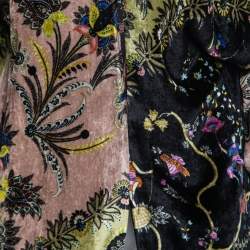 Pre Owned Etro Multicolor Paisley Printed Velvet Open Front Shrug One Size