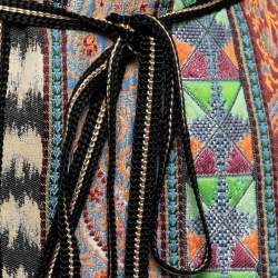 Pre Owned Etro Multicolor Embroidered Canvas Belted Open Tunic S