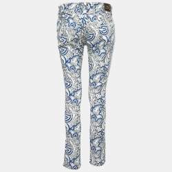 Pre Owned Etro Blue Paisley Printed Denim Jeans L Waist 31" 